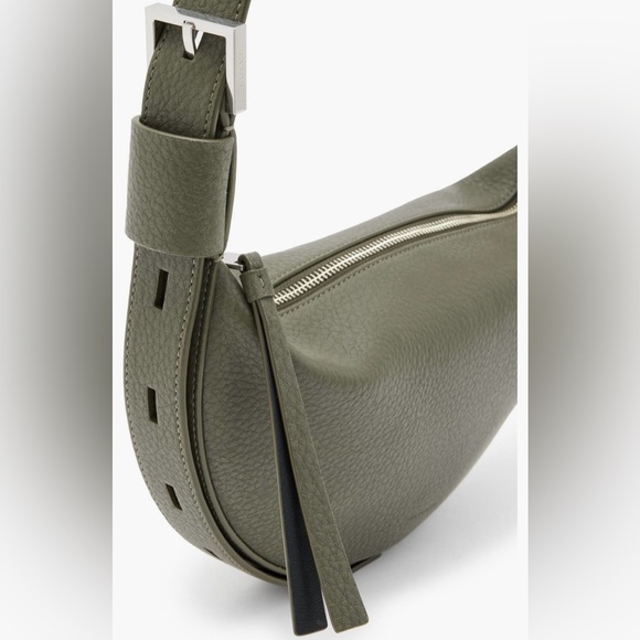 ALL SAINTS / Half Moon Leather Crossbody Bag - Picture 6 of 12